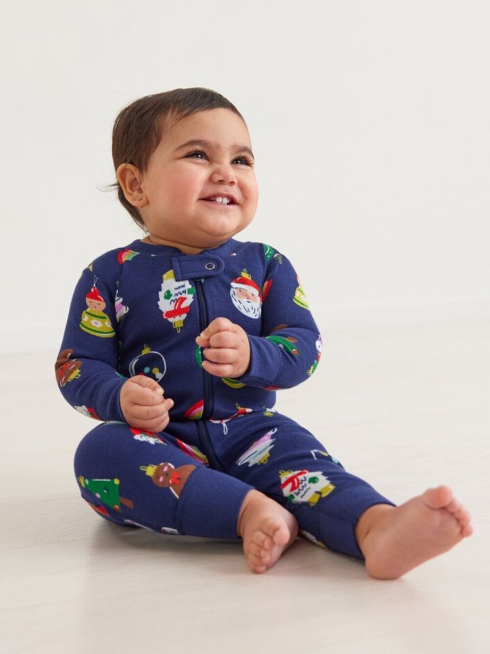 Hanna Anderson: Baby Boy Christmas Ornament Print One Piece Organic Cotton NEW - Picture 2 of 2